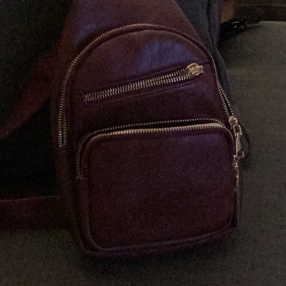 Brown Leather Backpack with Textured Design